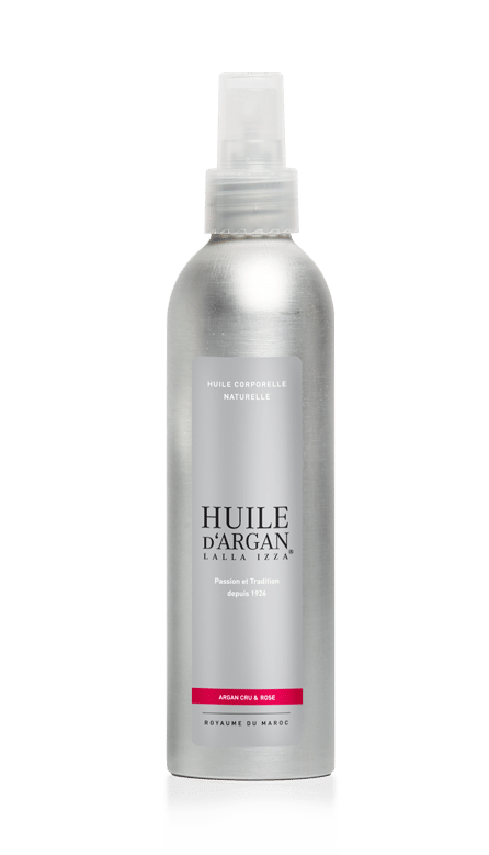 "L'harmonie de la nature, découvrez un soin Corporelle d'Excellence, fusion exquise de 94% d'huile d'argan pure et 6% d'huile essentielle de rose.