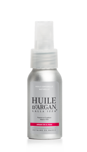 "Huile Corporelle d'Excellence à l'huile d'argan et à l'huile essentielle de rose"
